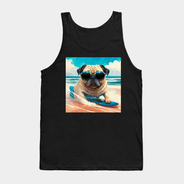 Pug surf Tank Top by Arassa Army